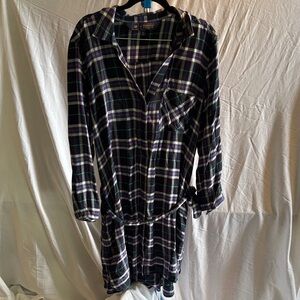 Pendleton/Gap Black and Green Plaid Long Sleeve Dress